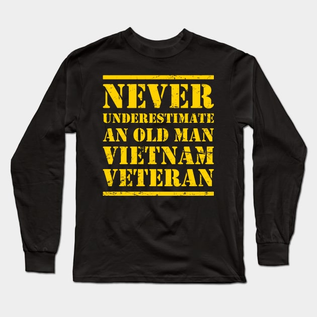Old Man Vietnam Veteran Long Sleeve T-Shirt by MeatMan